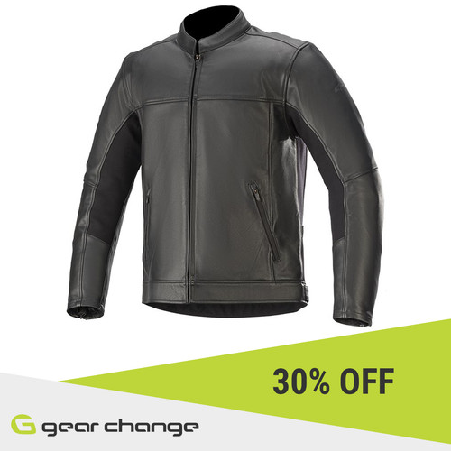 Blouson moto cuir noir - de, en